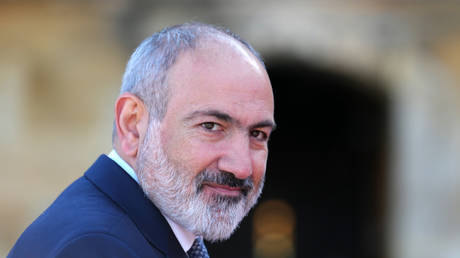 Prime Minister of Armenia Nikol Pashinyan arrives for the European Political Community Summit at Blenheim Palace on July 18, 2024 in Woodstock, England.