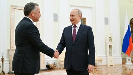 Russian President Vladimir Putin and US special envoy Steve Witkoff at the Kremlin, Moscow, Russia.