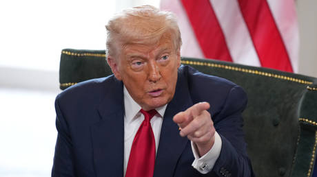 US President Donald Trump, Turnberry, Scotland, July 28, 2025.