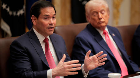 US Secretary of State Marco Rubio and US President Donald Trump.