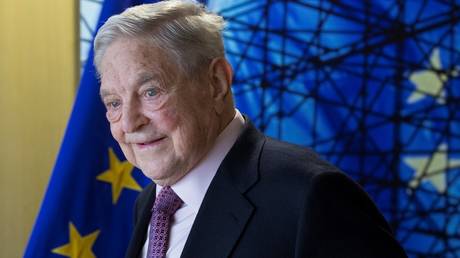 A billionaire investor George Soros meets with EU Commission President Jean Claude Juncker in Brussels, Belgium, on April 27, 2017.