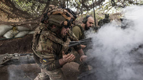 FILE PHOTO: Ukrainian soldiers at the front line, September 9, 2025.