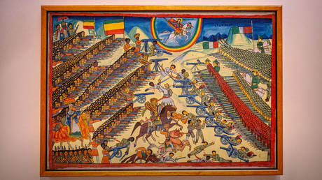 Ethiopian painting, Battle of Adwa, 1896.