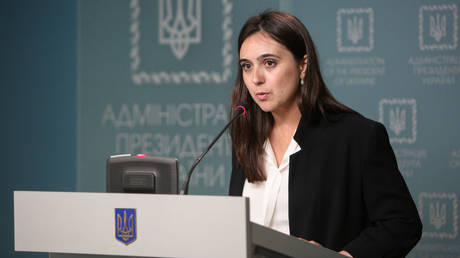 FILE PHOTO: Yulia Mendel, former spokeswoman for Ukrainian leader Vladimir Zelensky.