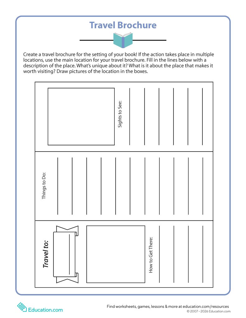 Travel brochure worksheet 
