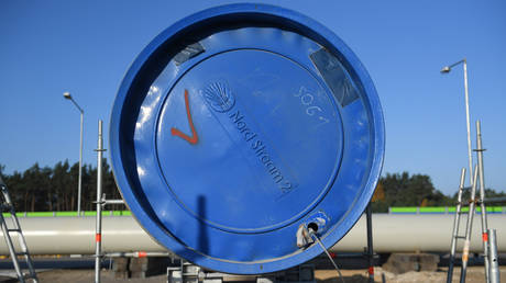 14 November 2019, Mecklenburg-Western Pomerania, Construction site of the Nord Stream 2 Baltic Sea pipeline