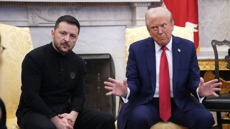 US President Donald Trump and Vladimir Zelensky.